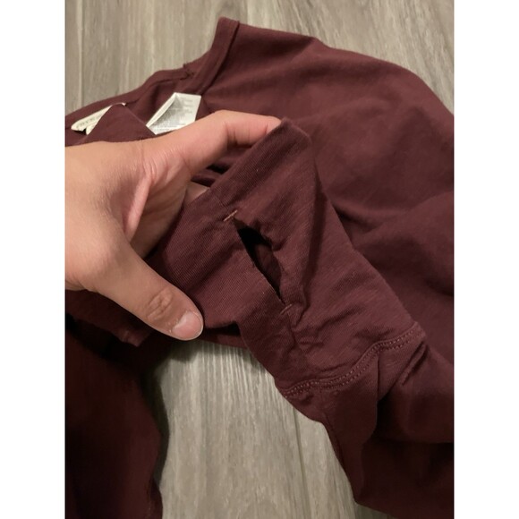 Frye and Co Shirt Womens Size 3X Maroon Cotton Long Sleeve Thumb Hole - Picture 6 of 9